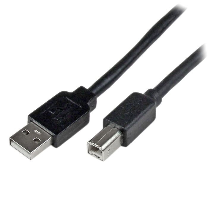 Best Value StarTech.com USB2HAB65AC 20 m/65 ft Active USB 2.0 A to B Cable, Long 20 m USB Cable, 20m USB Printer Cable, 1x USB A (M), 1x USB B (M) - Black