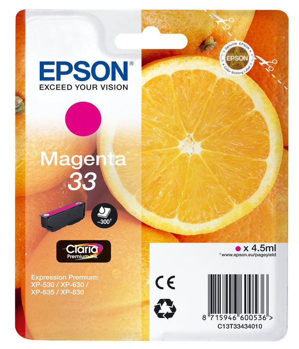 Best Value EPSON 33 Claria Oranges Premium Ink Cartridge, Magenta, Genuine, Amazon Dash Replenishment Ready