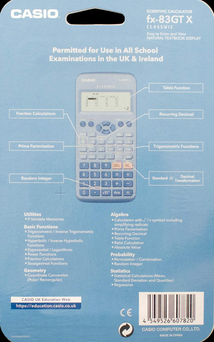 Best Value New Casio FX-83GTX Scientific Calculator Blue