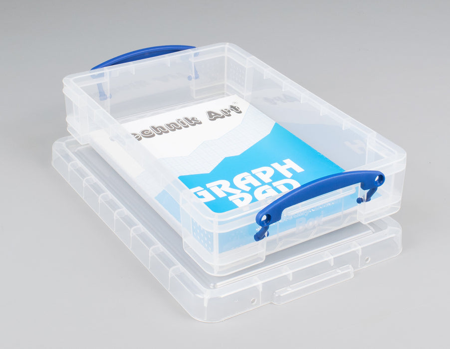 Best Value Really Useful Box 4 Litre Office Storage Box, Clear