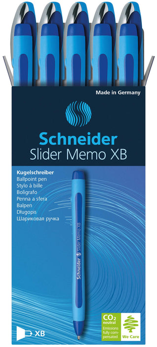 Best Value Schneider Slider Memo XB 150203 Ballpoint Pen Blue Pack of 10