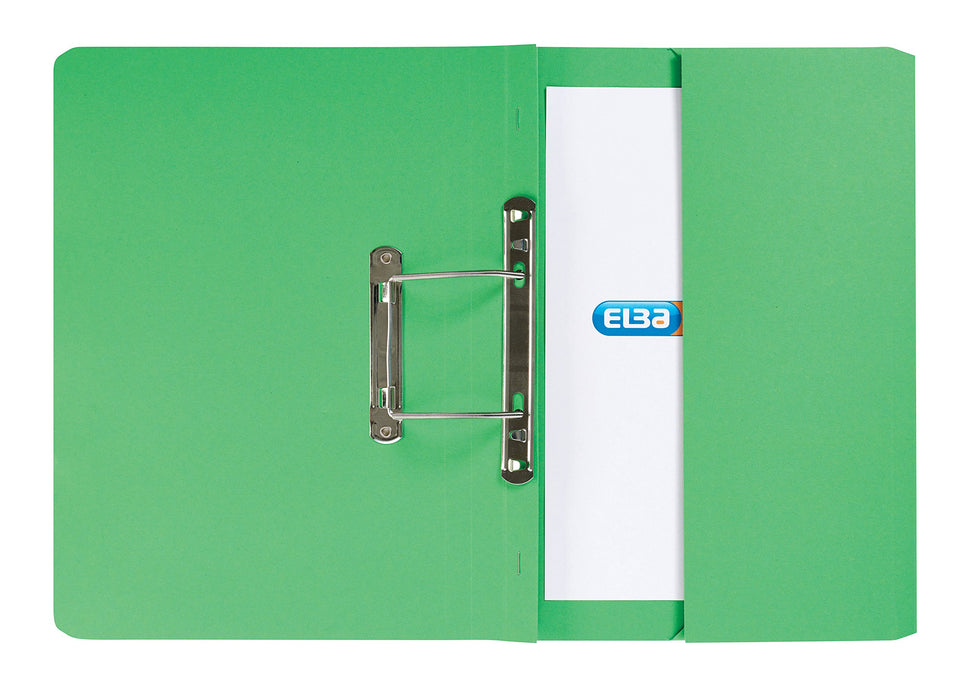 Best Value Elba Foolscap Strongline Spring Pocket Files, Green, 320 gsm, Pack of 25