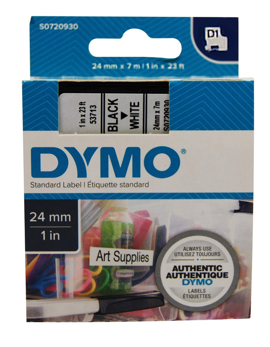 Best Value Dymo 24 mm x 7 m D1 Labels, Self-Adhesive Labels for LabelManager Label Printers, Authentic, Black Print on White