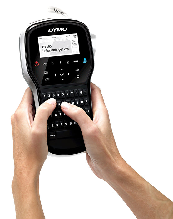 Best Value Dymo S0968960 Label Manager 280 Handheld Label Maker Qwerty Keyboard (with UK Plug) Black