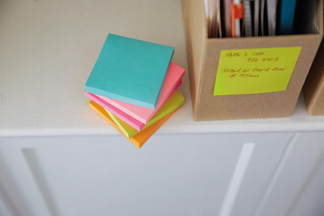 Best Value Post-it R3306MIA 76 x 76 mm Super Sticky Z-Note - Aqua Wave/Neon Green/Neon Pink