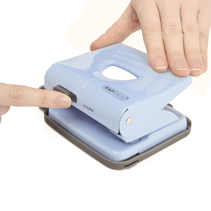 Best Value Rapesco 1359 2-Hole Metal Punch, 25 Sheet Capacity, Powder Blue