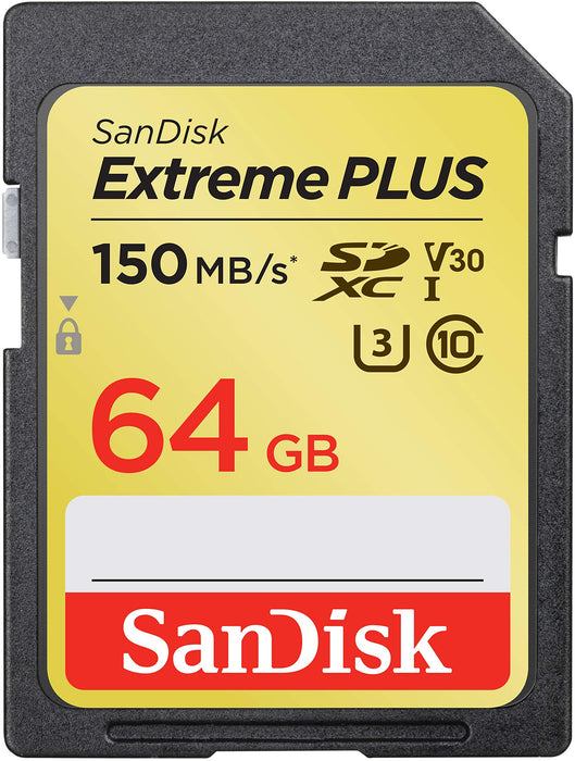 Best Value SanDisk Extreme PLUS 64GB SDXC Memory Card up to 150MB/s, Class 10, U3, V30