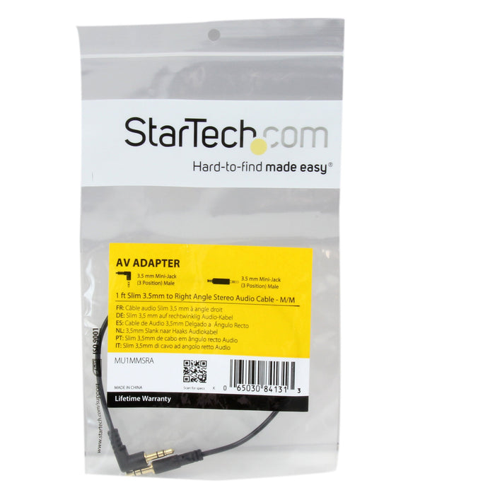 StarTech 1ft Slim 3.5mm Right Angle