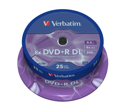 Verbatim DVD + R Double Layer Matt Silver 8x 8.5GB Spindle Pack of 25