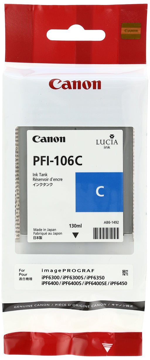 Best Value Canon PFI106C 130ml Ink Cartridge - Cyan