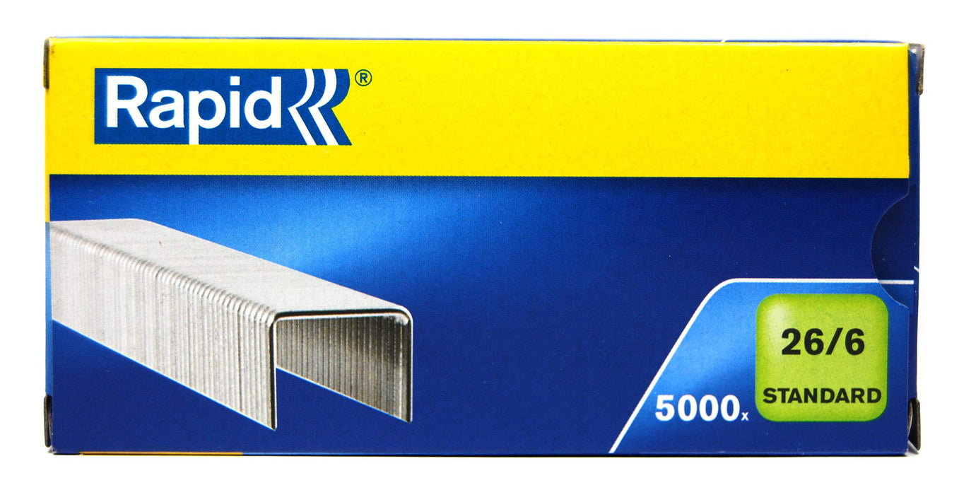 Best Value Rapid 24861800 26/6mm Standard Staples Box of 5000 - Chrome