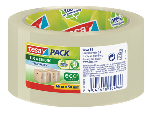 Best Value tesapack Eco & Strong - Environmentally Friendly Packing Tape Made of 100 % Recycled Plastic, UV-Resistant and Age-Resistant - Transparent - 66 m x 50 mm