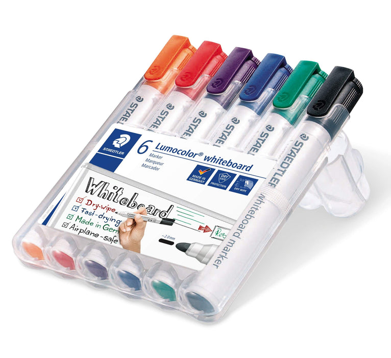 Best Value STAEDTLER 351WP6 Lumocolour Whiteboard Marker with Bullet Tip, Multicolor , Pack of 6