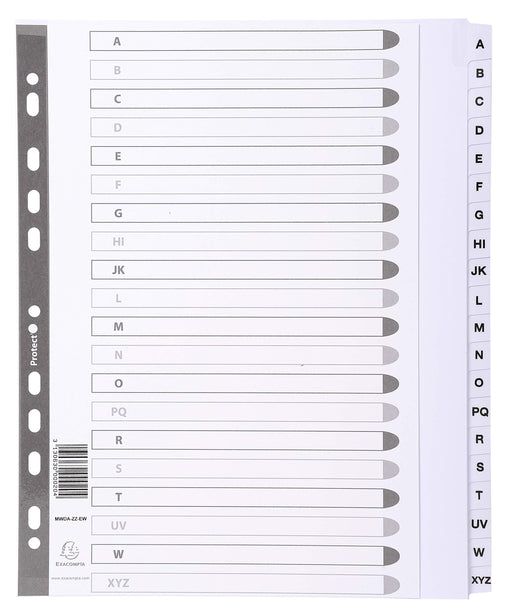 Best Value Exacompta Mylar Printed Indices, A4 Maxi, 20 Parts (A-Z) - White