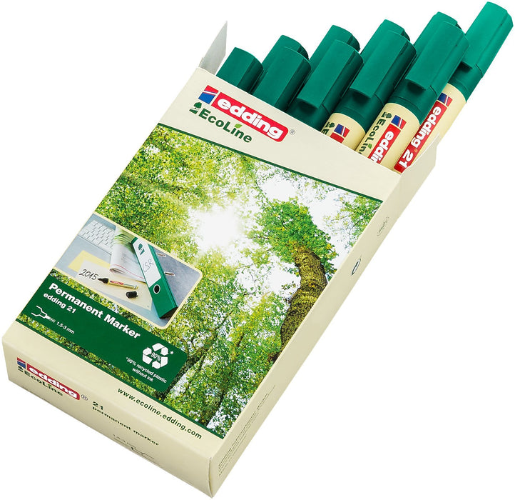 Best Value edding 21 Ecoline Permanent Marker - Green (Box of 10)