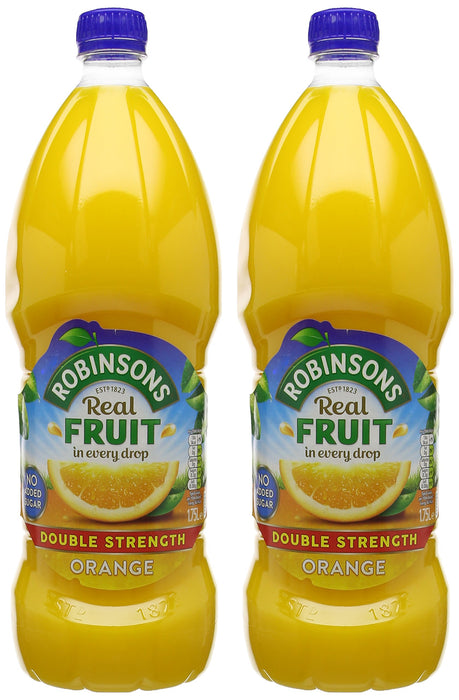 Best Value Robinsons Double Concentrate Orange Squash No Added Sugar 1.75 Litre (Pack of 2)