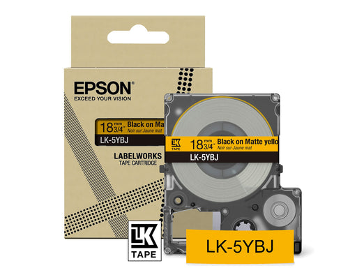 Epson  LK-5YBJ Black  on Matte Yellow Tape Cartridge 18mm - C53S672075