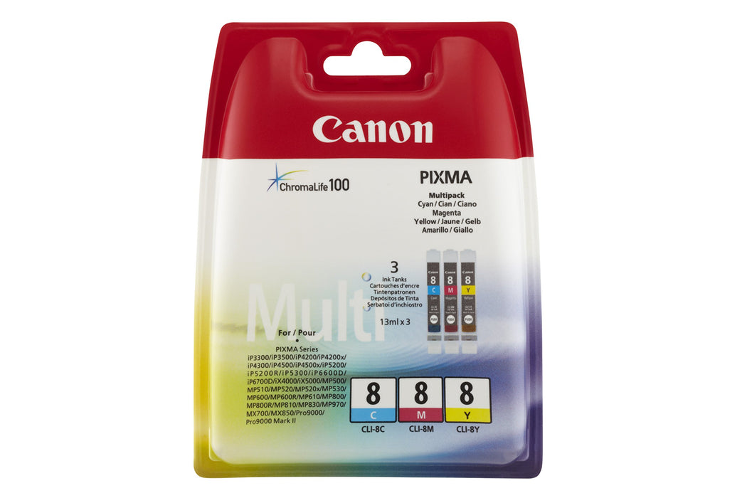 Best Value Canon 0621B029 CLI8 Inkcart - Cyan/Magenta/Yellow