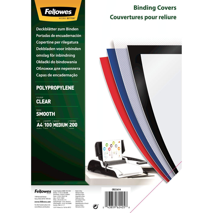 Best Value Fellowes Earth Series A4 Polypropylene Binding Cover (Pack of 100)