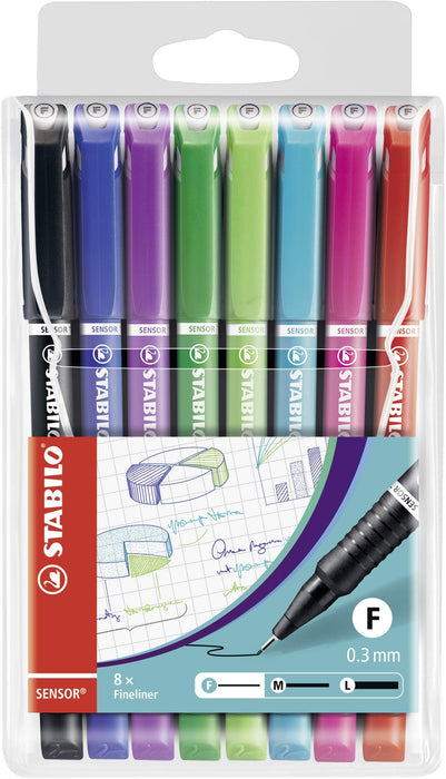 Best Value Fineliner - STABILO SENSOR F Wallet of 8 assorted colours