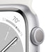 Apple Watch Series 8 (GPS) - 41 mm - silver aluminium - smart watch with sport band - fluoroelastomer - white - band size: Regular - 32 GB - Wi-Fi, Bluetooth - 32 g