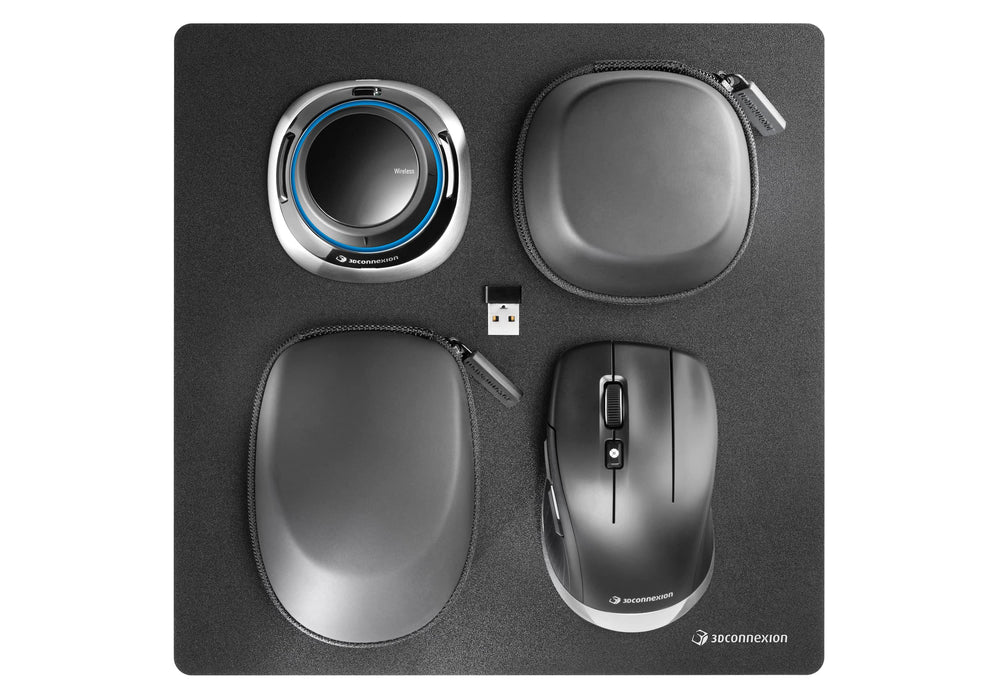 3Dconnexion SpaceMouse Wireless Kit 2 - 3D mouse - 2 buttons - wireless, wired - 2.4 GHz - USB wireless receiver