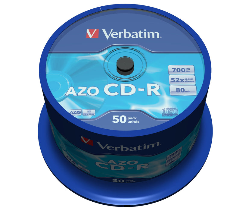 Best Value Verbatim 43343 700MB 52x CD-R AZO Crystal 50 Pack Spindle