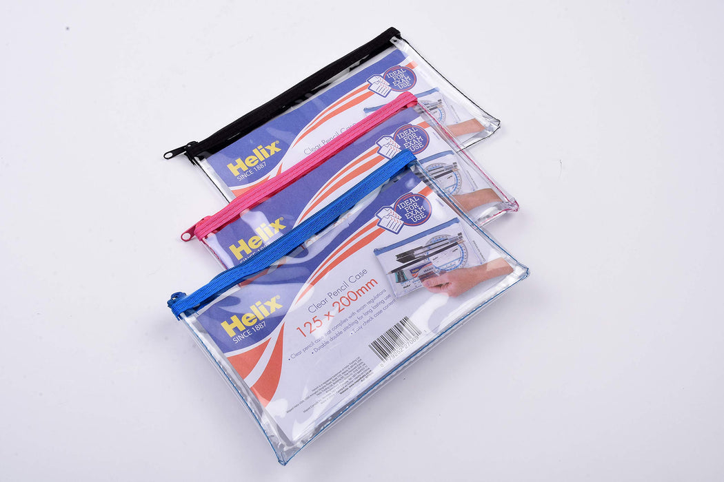 Best Value Helix Pencil Case PVC Coloured Zip 200x125mm Ref M77040