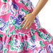 Barbie Fashionista - Floral Pink Dress with Puffed Sleeves Bald Doll NR150 //GYB03-9633