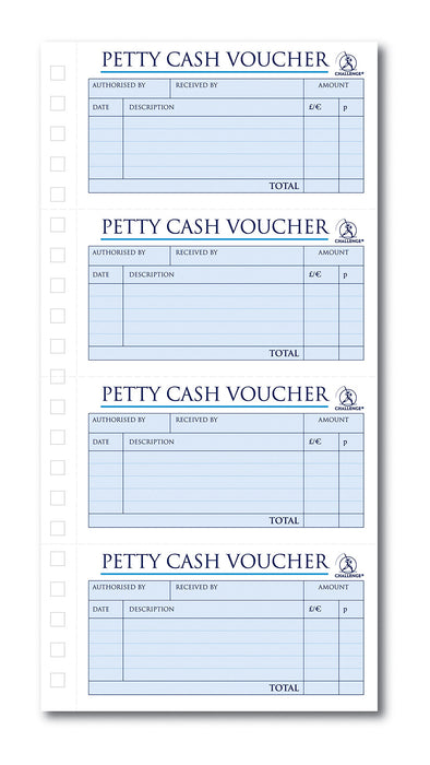 Best Value Challenge 280 x 141 mm Duplicate Petty Cash Book, Carbonless, 200 Pages, Set of 1