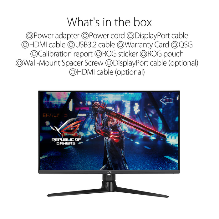 ASUS ROG Strix XG32AQ - LED monitor - gaming - 32" - 2560 x 1440 WQHD @ 144 Hz - Fast IPS - 450 cd/m² - 1000:1 - DisplayHDR 600 - 1 ms - 2xHDMI, DisplayPort - black