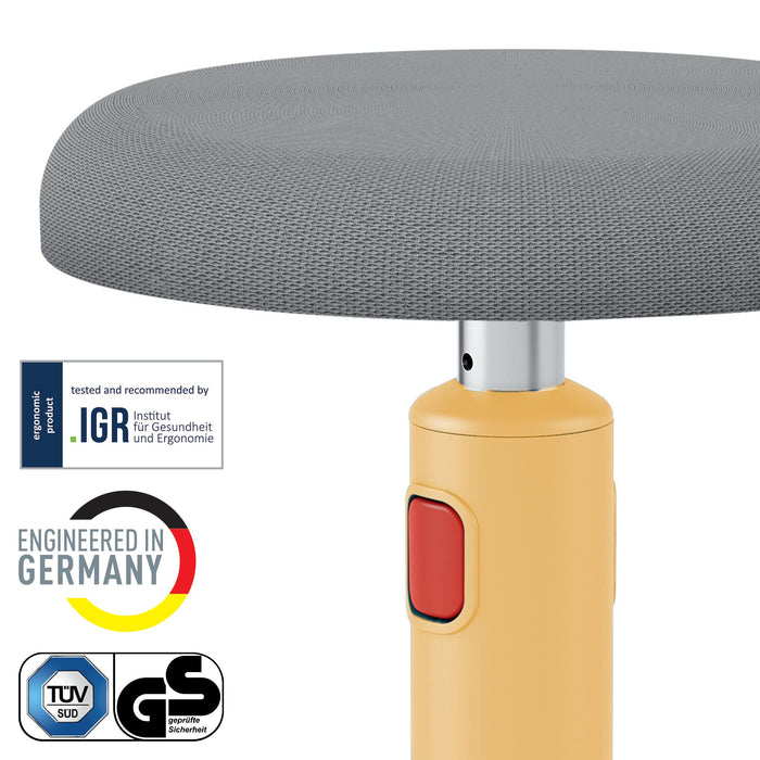 Leitz Ergo Cosy Active Sit Stand Stool Warm Yellow 65180019