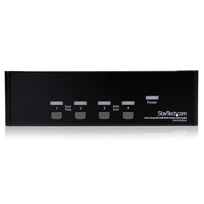 Best Value StarTech.com 4-Port Dual KVM Switch with Audio for DVI Computers - Built-in USB Hub (SV431DD2DUA)