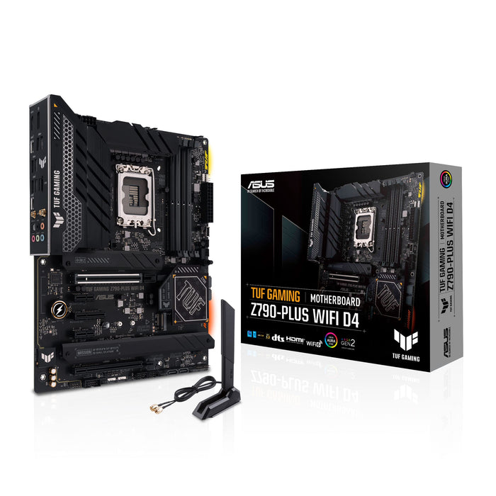 ASUS TUF Gaming Z790-Plus WiFi D4 - Motherboard - ATX - LGA1700 Socket - Z790 Chipset - USB 3.2 Gen 1, USB 3.2 Gen 2, USB-C 3.2 Gen2, USB-C 3.2 Gen 2x2 - 2.5 Gigabit LAN, Wi-Fi 6, Bluetooth - onboard graphics (CPU required) - HD Audio (8-channel)