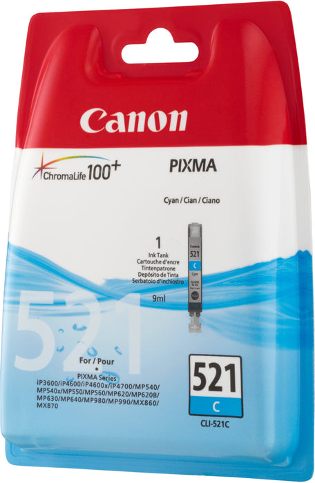 Best Value Canon Original ChromaLife 100+ Cyan Ink Tank CLI-521C