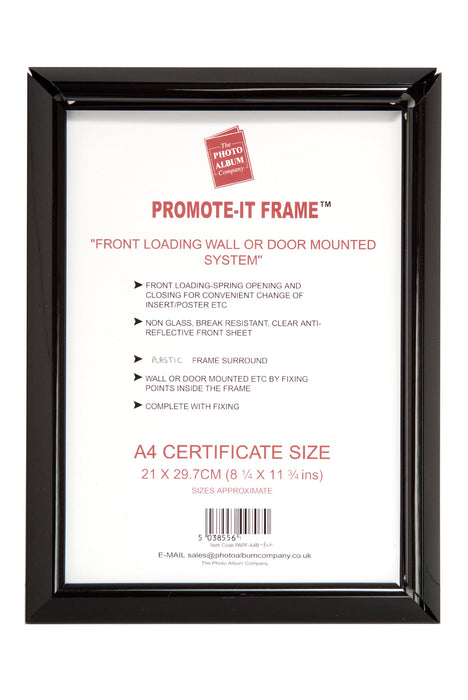 Hampton Frames Promite It A4 Non Glass Frame Black Aluminium PAPFA4BBLK