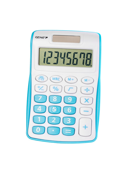 Best Value Genie 12492 Compact Pocket Calculator with 8 Digit Display - Blue, single unit