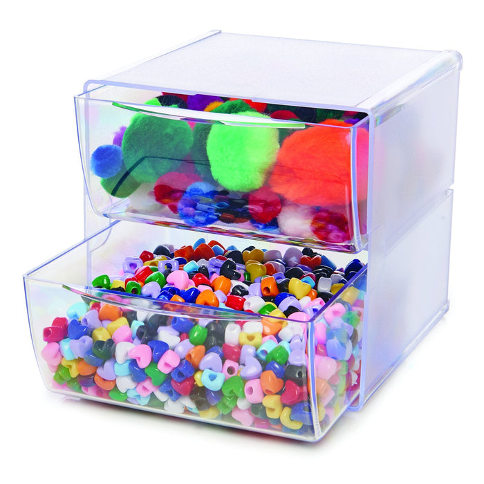 Best Value Deflecto DE350101 2-Cube Storage Box with Drawers