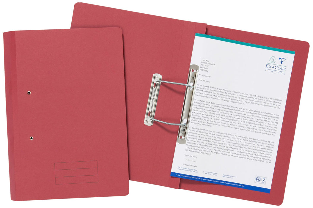 Best Value Exacompta Spiral Files, 285 gsm, Foolscap - Red, Pack of 25