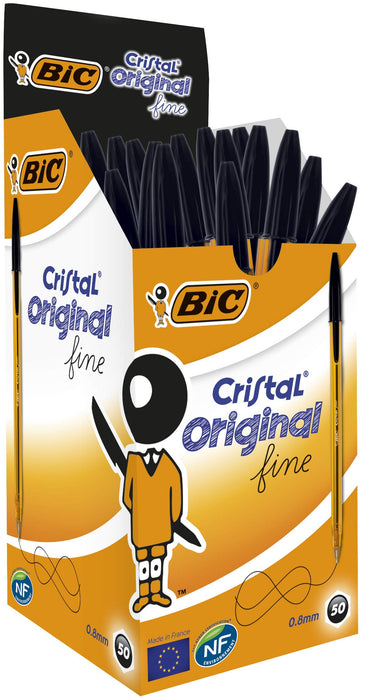 Best Value BIC Cristal Original Fine Ball Pens Fine Point (0.8 mm) - Black, Box of 50