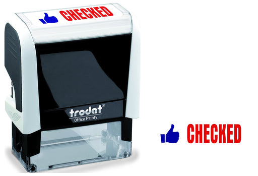 Best Value Trodat 18 x 46 mm Printy Office Self Inking Checked Stamp - White