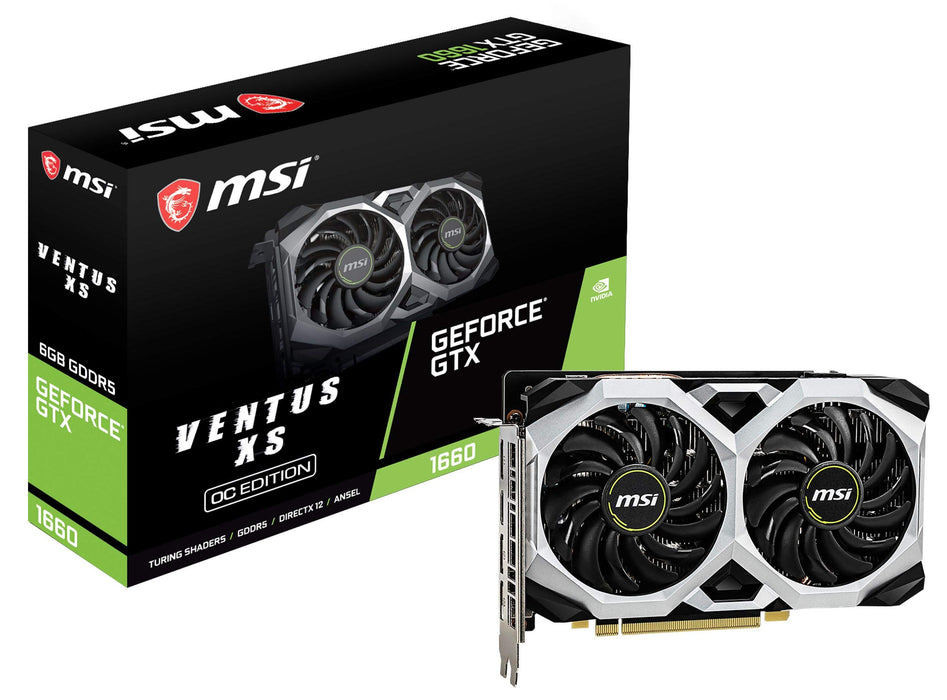 MSI NVIDIA GeForce GTX 1660 Ventus XS 6GB OC GDDR5 Graphics Card