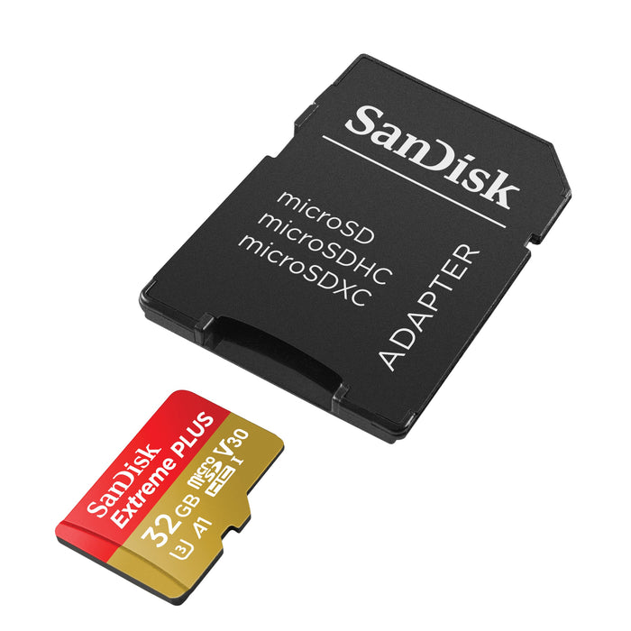 Best Value SanDisk SDSQXBG-032G-GN6MA Extreme Plus 32 GB microSDHC Memory Card, SD Adapter with A1 App Performance and Rescue Pro Deluxe, Up to 95 MB/s, Class 10, UHS-I, U3, V30