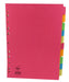 Best Value Concord Bright Subject Dividers Europunched 10-Part A4 Assorted Ref 50899