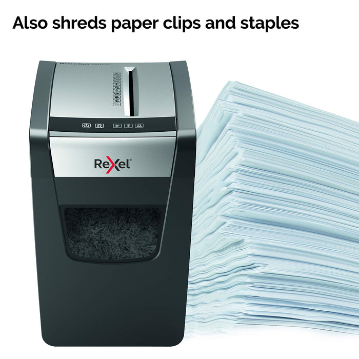 Best Value Rexel Momentum X410-SL Slimline Cross Cut Paper Shredder, Shreds 10 Sheets, 23 Litre Bin, Black, 2104573