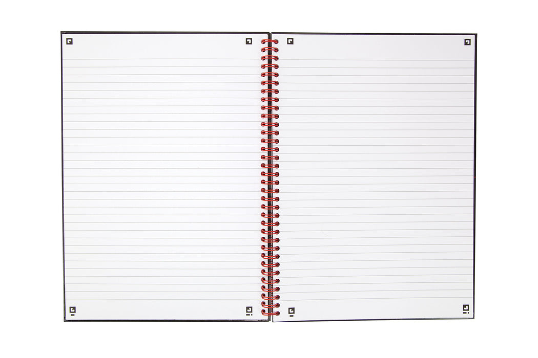 Best Value Oxford Black n' Red A4 Card Cover Wirebound Notebook, Ruled, 100 Page, 1 Notebook