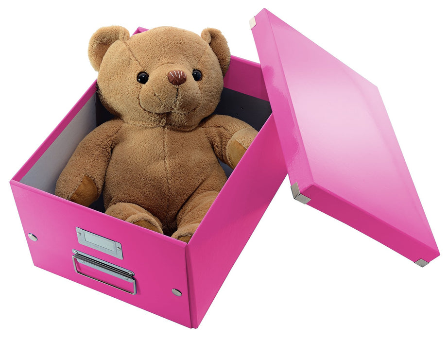 Best Value Leitz A4 Storage Box, Click and Store Range 60440023, Medium, Pink