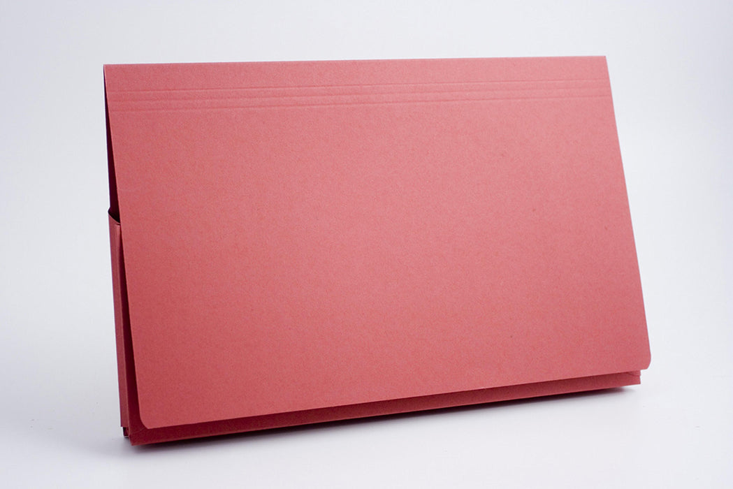 Best Value Exacompta Guildhall 14 x 10 Inch Pocket Wallet, 315 gsm, Foolscap - Red, Pack of 50