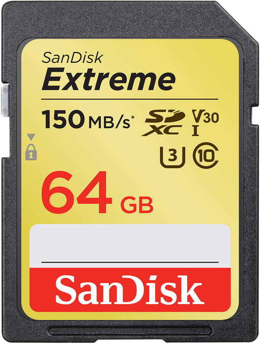 Best Value SanDisk Extreme 64GB SDXC Memory Card up to 150MB/s, Class 10, U3, V30