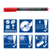 Best Value Staedtler 318-2 Lumocolor Universal Permanent Fine Pens - Red, Pack of 10